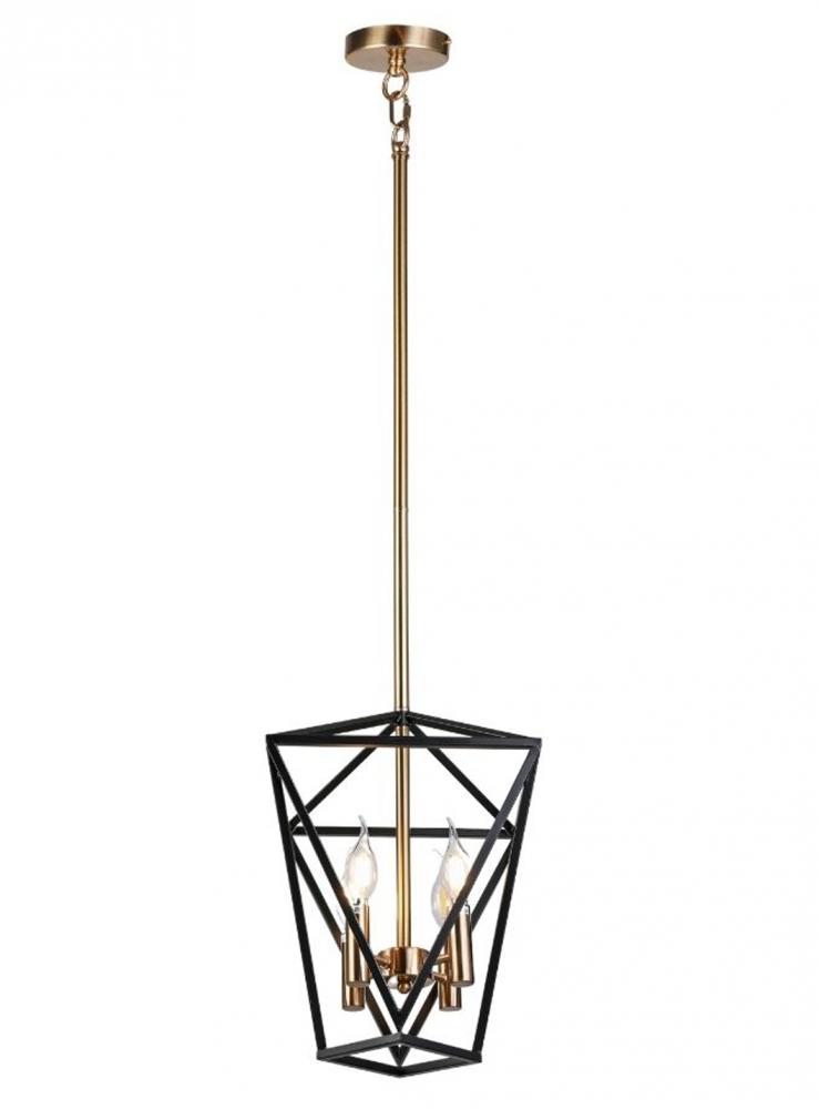 Vita Chandelier Aged Brass/Black