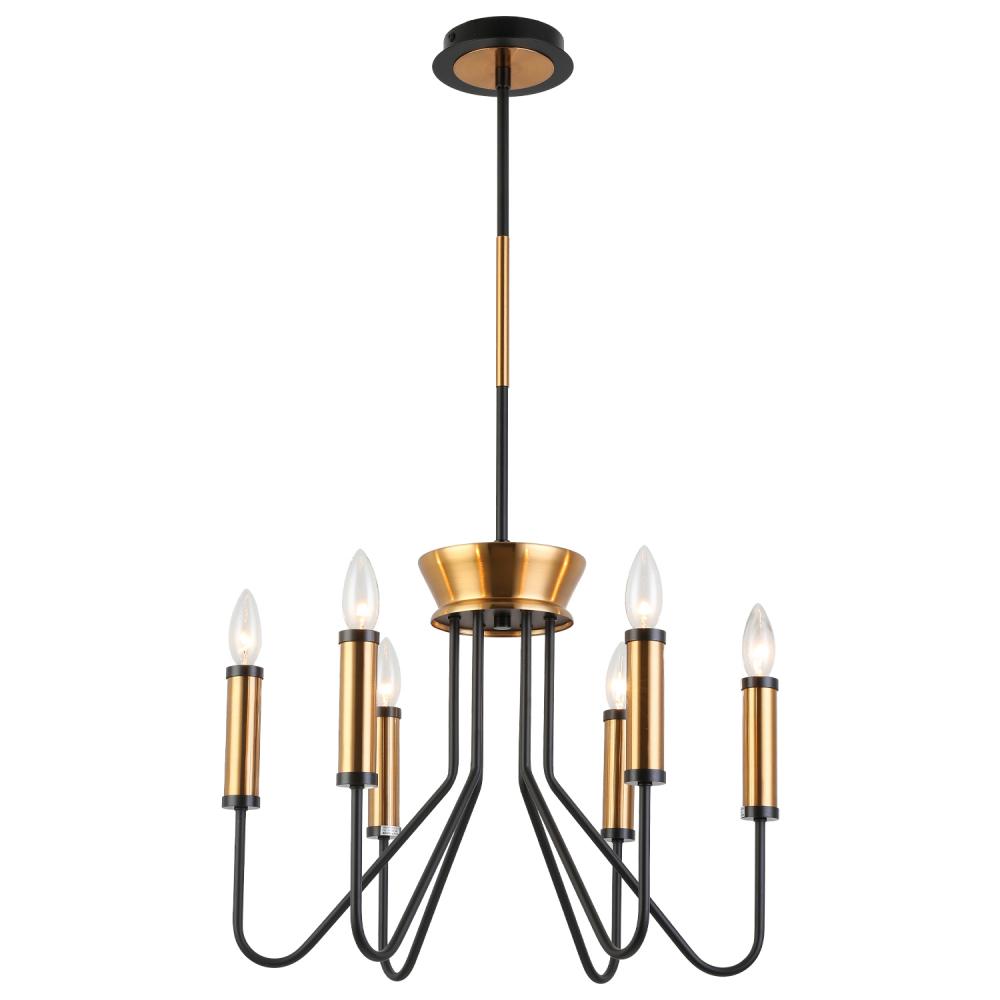 Tiffany Chandelier Aged Brass/Black