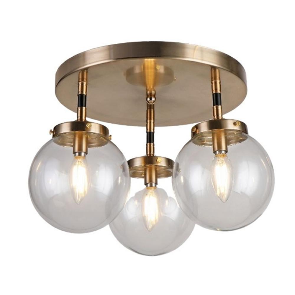 Bianca Flush Mount Aged Brass/Black