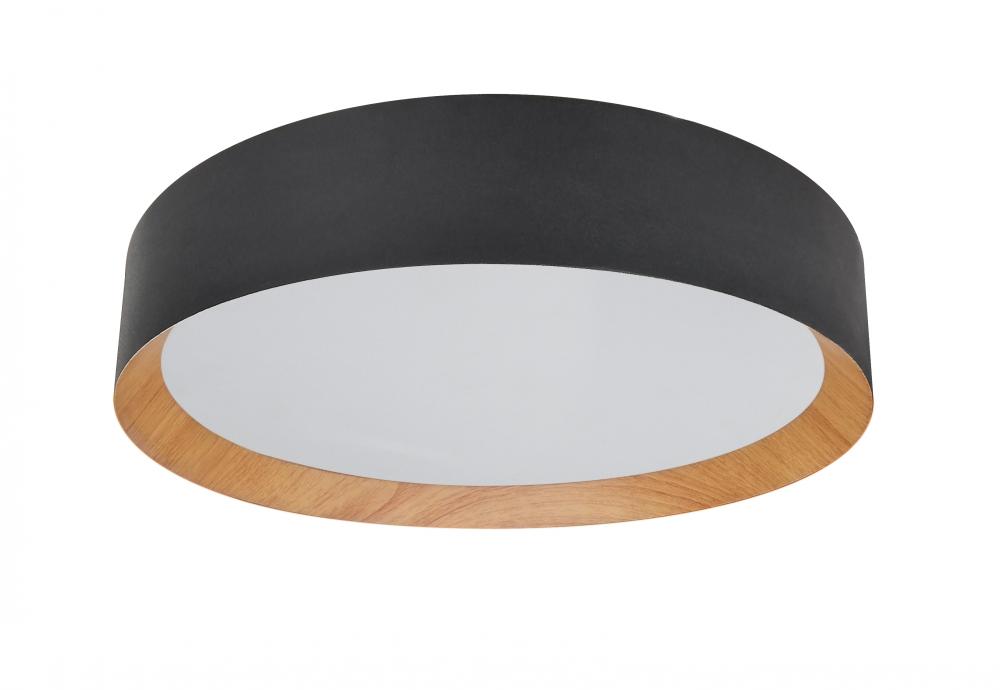 Flush Mount Black/Wood Grain