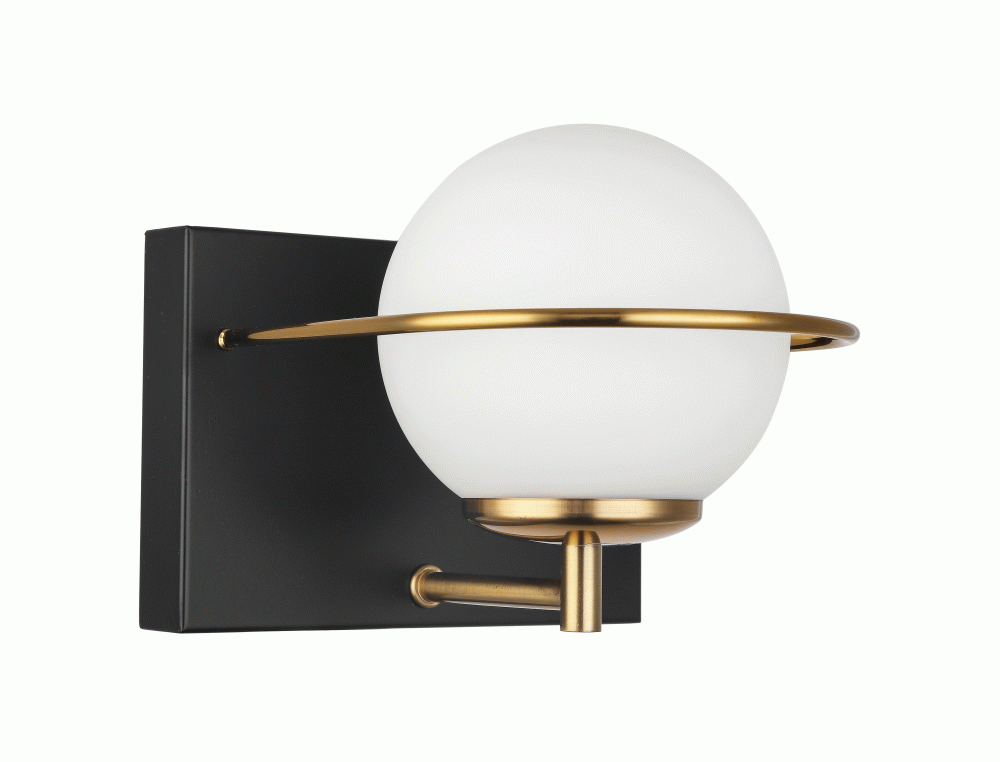 ricci Wall Sconce Aged Brass/Black