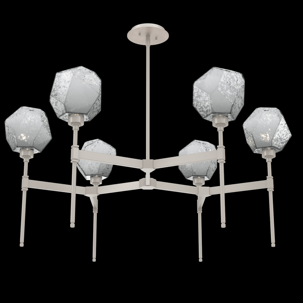 Gem Round Chandelier-39-Metallic Beige Silver