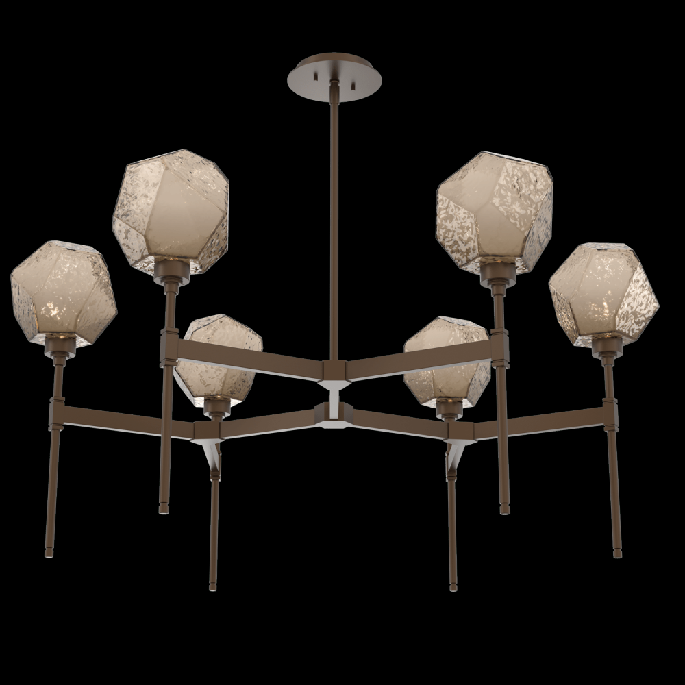 Gem Round Chandelier-39-Flat Bronze