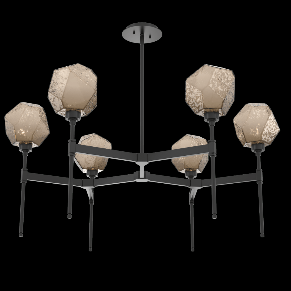 Gem Round Chandelier-39-Matte Black