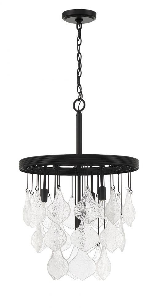 Vesi 4 Light Pendant in Flat Black