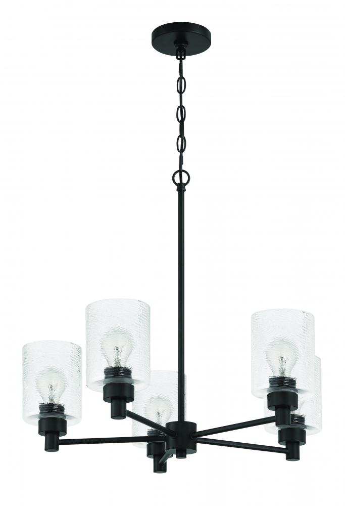 Lyndsey 5 Light Chandelier in Flat Black