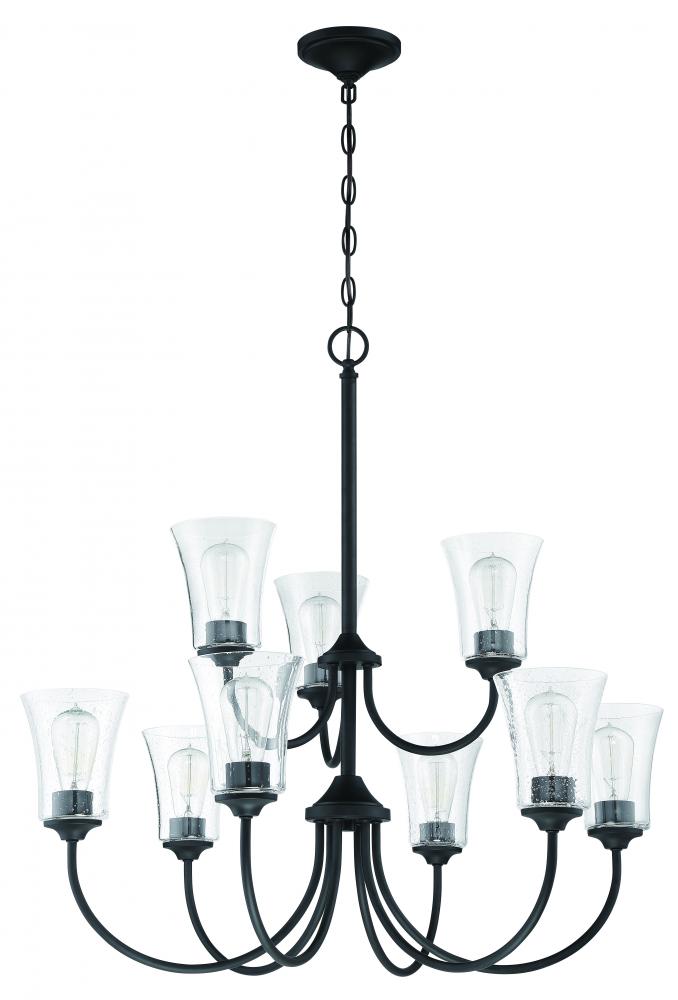 Gwyneth 9 Light Chandelier in Flat Black