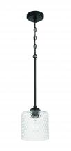 Craftmade 60591-FB - Claire 1 Light Mini Pendant in Flat Black