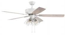 Craftmade P104WPLN5-52WWOK - 52" Pro Plus 104 in White/Polished Nickel w/ White/Washed Oak Blades