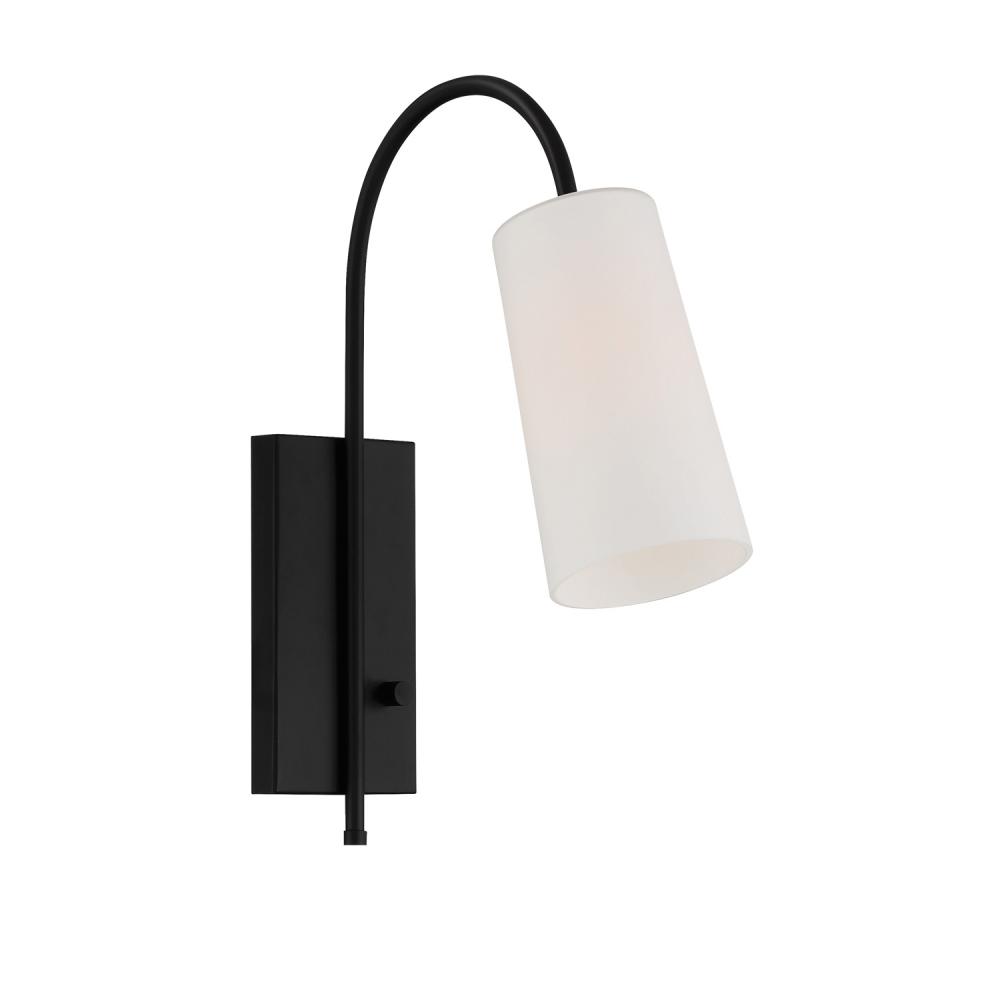 Alexa 1 Light Matte Black Task Sconce