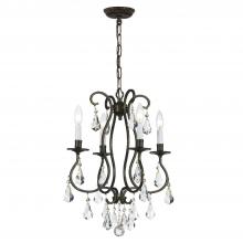 Crystorama 5014-EB-CL-MWP - Ashton 4 Light Hand Cut Crystal English Bronze Mini Chandelier