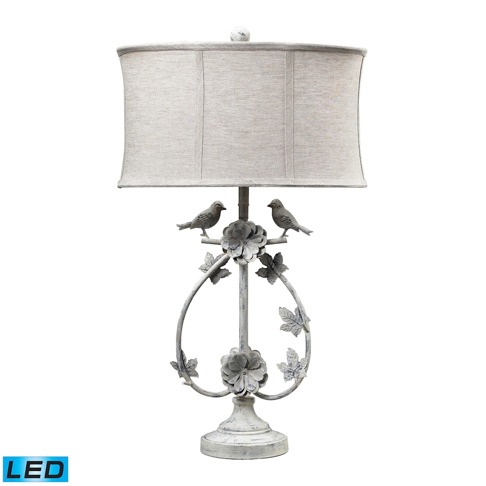 Saint Louis Heights Table Lamp in Antique White Iron - LED