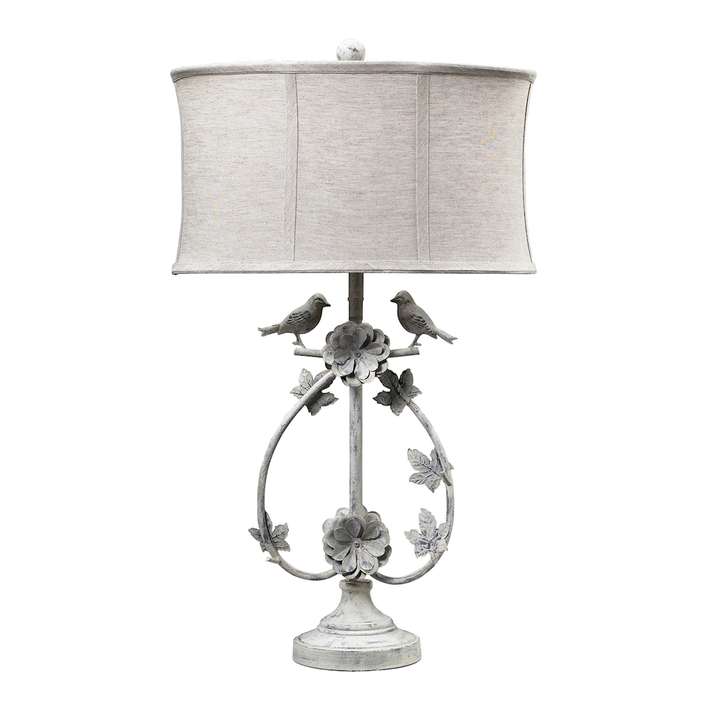 Saint Louis Heights Table Lamp in Antique White Iron