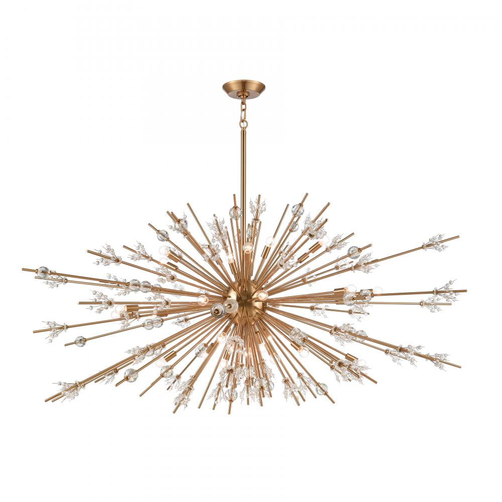 Starburst 72'' Wide 31-Light Chandelier - Satin Brass