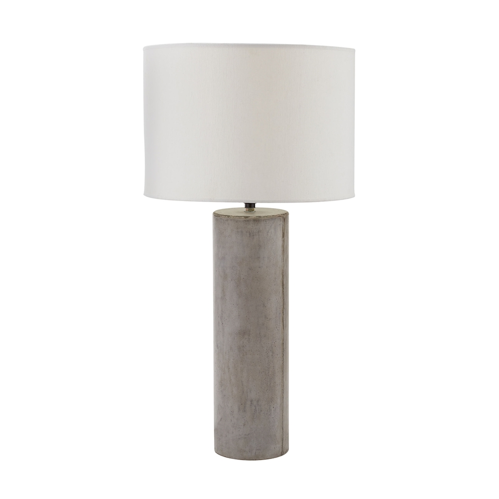 Cubix Round Desk Lamp in Natural Concrete