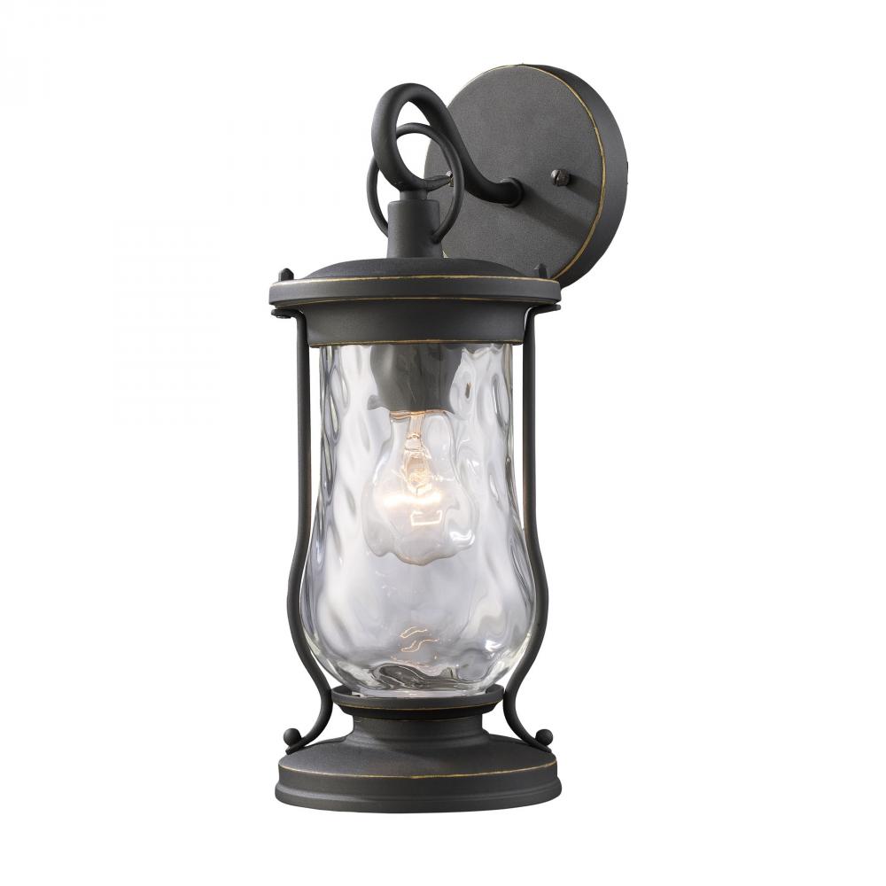 Farmstead 1-Light Outdoor Wall Lantern in Matte Black