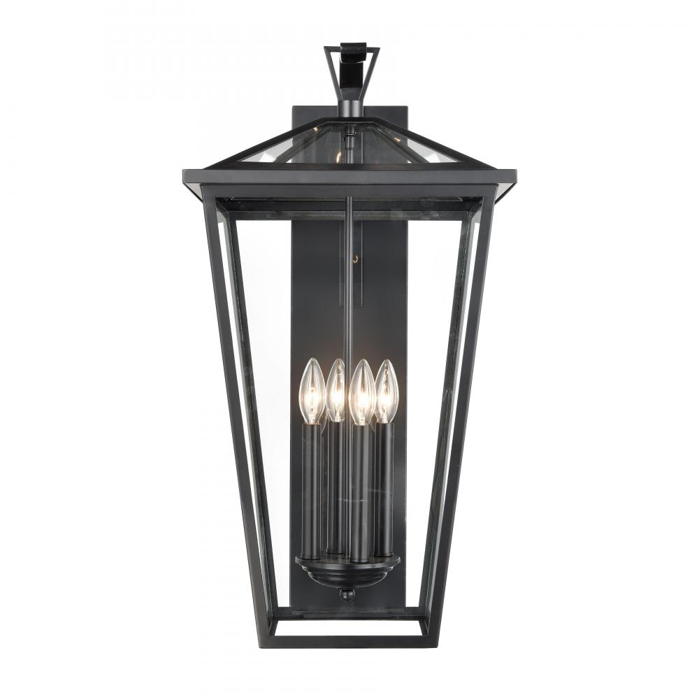 Main Street 28'' High 4-Light Outdoor Sconce - Black