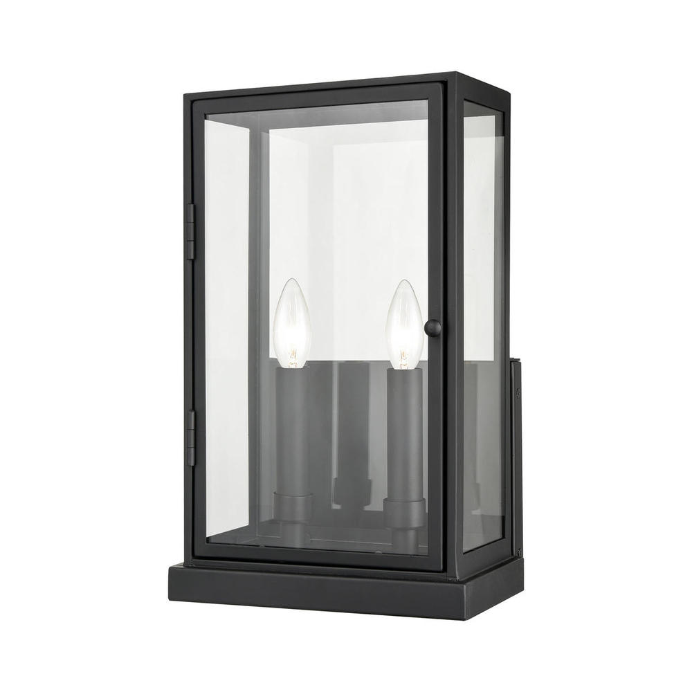 Foundation 2 light outdoor sconce in Matte Black