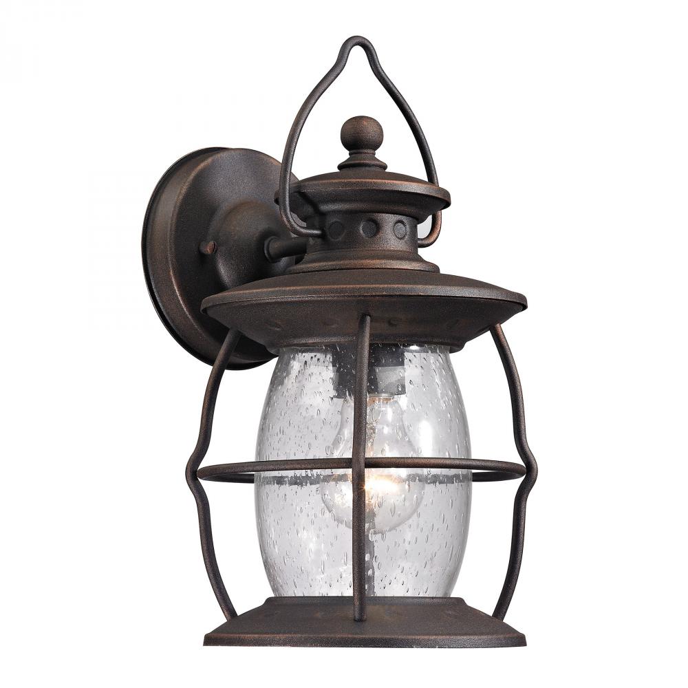 Village Lantern 1-Light Outdoor Wall Lantern in Weathered Charcoal