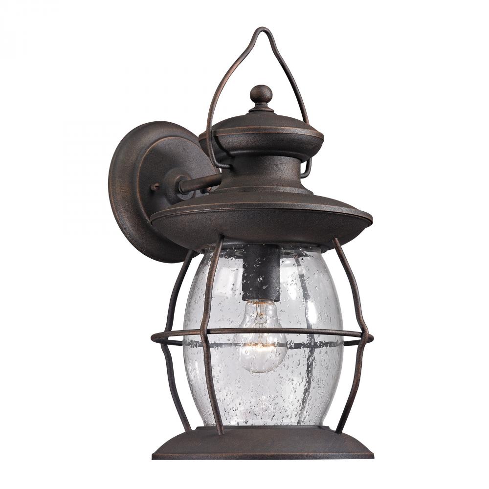 Village Lantern 1-Light Outdoor Wall Lantern in Weathered Charcoal