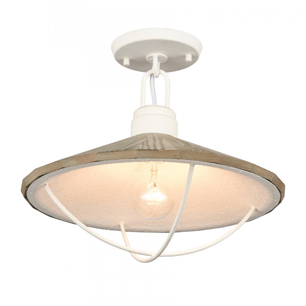 Cape May 14'' Wide 1-Light Semi Flush Mount - White Coral