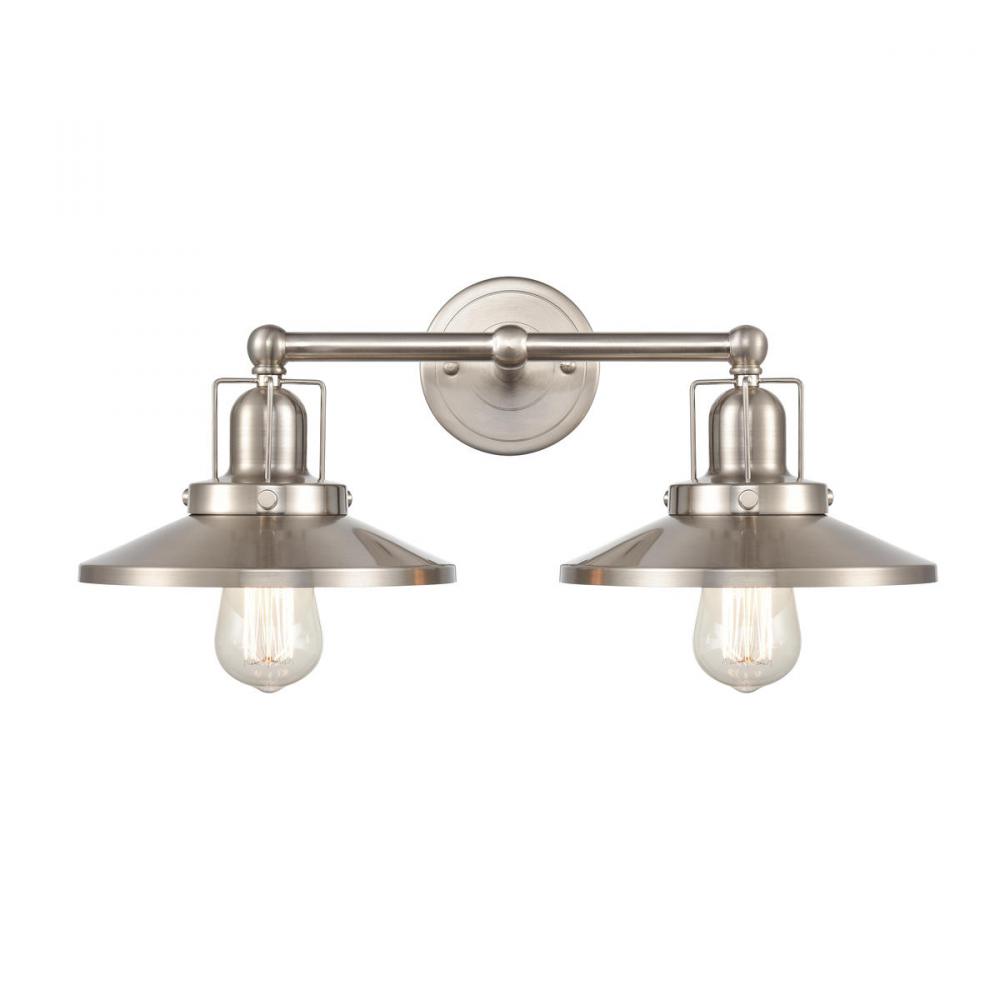 English Pub 2 light vanity light in Satin Nickel