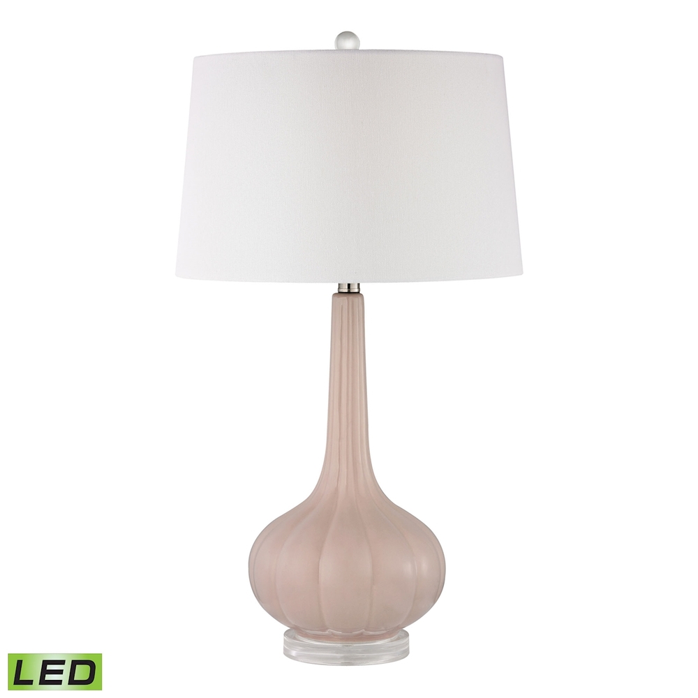 Abbey Lane Ceramic Table Lamp in Pastel Pink - LED