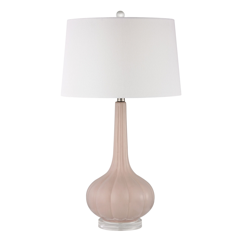 Abbey Lane Ceramic Table Lamp in Pastel Pink