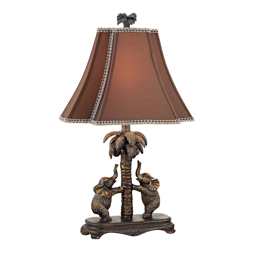 Elephants on Palm Tree Accent Lamp