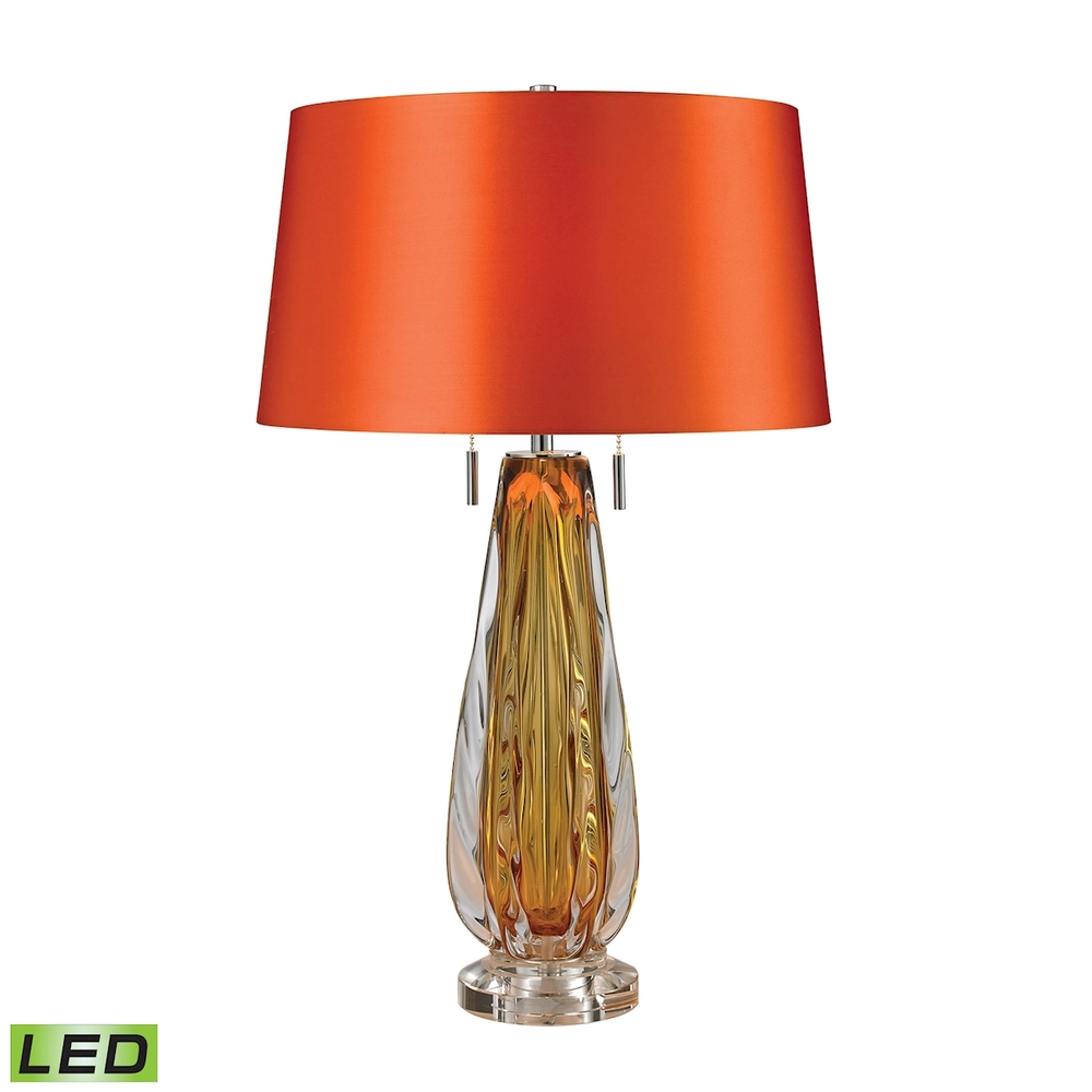 Modena Free Blown Glass 2-Light Table Lamp in Amber - LED