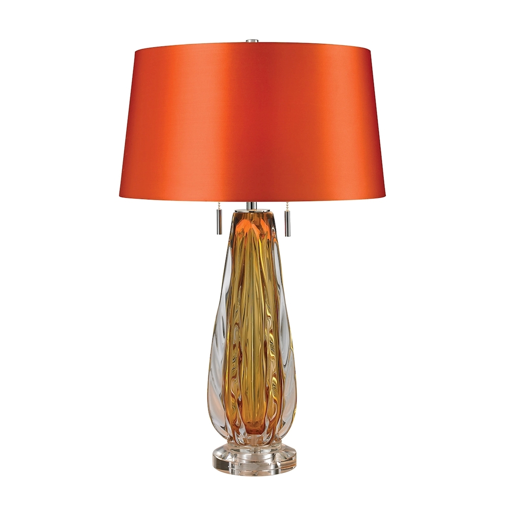 Modena Free Blown Glass 2-Light Table Lamp in Amber