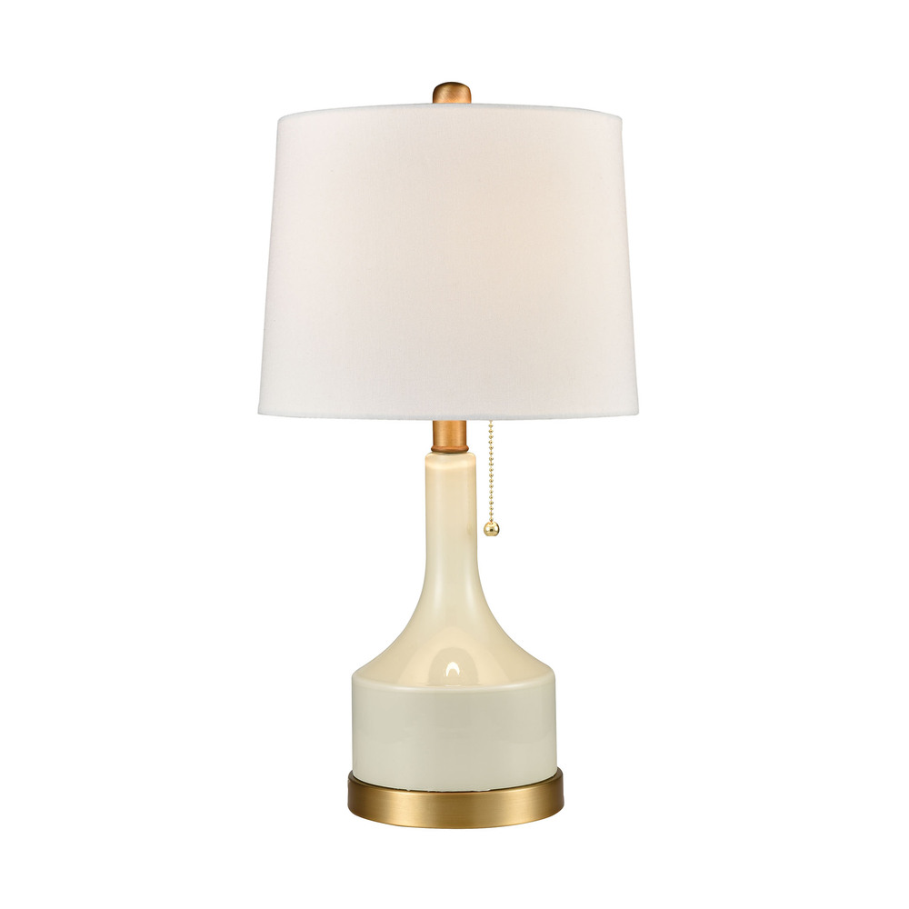 Small but Strong Table Lamp in Jade White Glass and Matte Brushed Gold