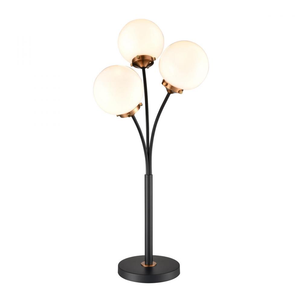 Boudreaux 3 light table lamp in Matte Black