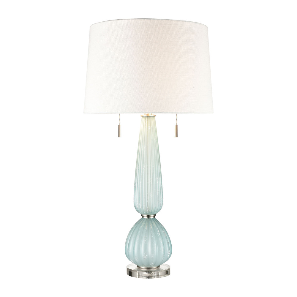 Mariani glass table lamp in Blue; SINGLE PRICE, 2 PER CARTON