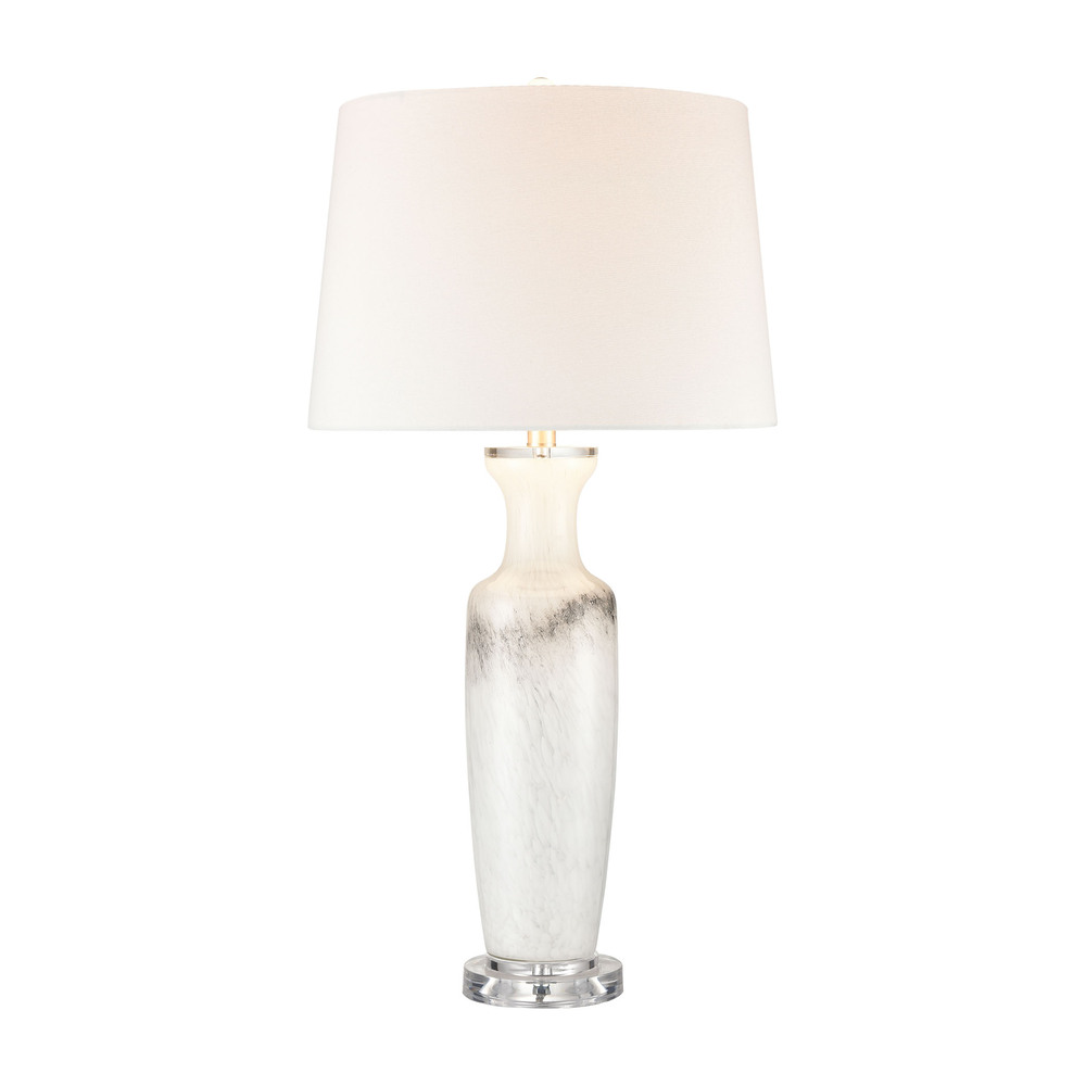 Abilene glass table lamp in White; SINGLE PRICE, 2 PER CARTON