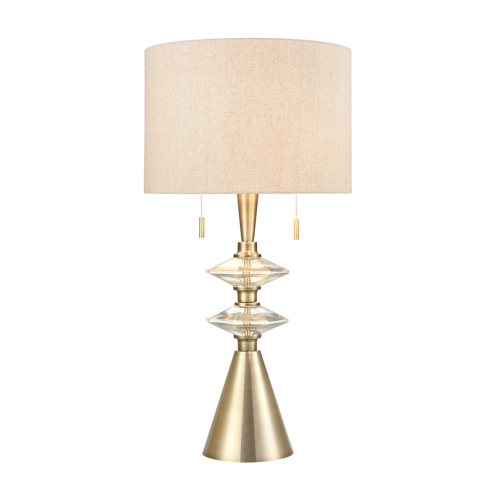 Annetta metal glass table lamp in Antique Brass; SINGLE PRICE, 2 PER CARTON