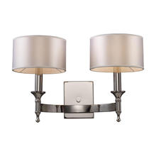 ELK Home Plus 10122/2 - Pembroke 2-Light Wall Lamp in Polished Nickel with White Fabric Shades