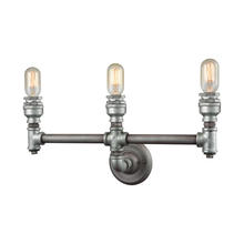 ELK Home Plus 10684/3 - Cast Iron Pipe 3-Light Vanity Lamp in Weathered Zinc (Optional Shades Available)