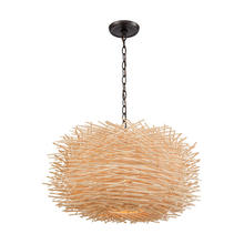 ELK Home Plus 10951/3 - Bamboo Nest 3-Light Chandelier in Oil Rubbed Bronze with Bamboo Sticks