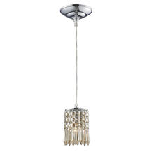 ELK Home Plus 11208/1 - Optix 1-Light Mini Pendant in Polished Chrome with Amber Teak Crystal