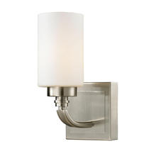 ELK Home Plus 11660/1 - Dawson 1-Light Vanity Lamp in Brushed Nickel with White Glass