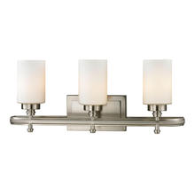 ELK Home Plus 11662/3 - Dawson 3-Light Vanity Lamp in Brushed Nickel with White Glass