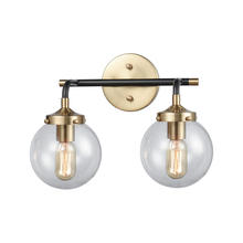 ELK Home Plus 14427/2 - Boudreaux 2-Light Vanity Lamp in Matte Black and Antique Gold with Sphere-shaped Glass