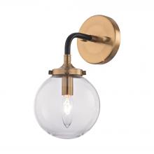 ELK Home Plus 14430/1 - Boudreaux 1-Light Wall Lamp in Antique Gold and Matte Black with Sphere-shaped Glass