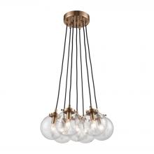 ELK Home Plus 14465/7 - Boudreaux 7-Light Chandelier in Satin Brass with Sphere-shaped Glass
