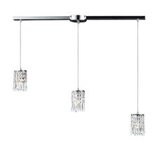 ELK Home Plus 2997/3L - Optix 3-Light Linear Mini Pendant Fixture in Polished Chrome with 32% Lead Crystal