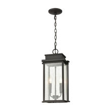 ELK Home Plus 45443/2 - Braddock 2-Light Outdoor Pendant in Architectural Bronze with Seedy Glass Enclosure
