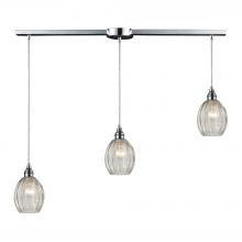 ELK Home Plus 46017/3L - Danica 3-Light Linear Pendant Fixture in Polished Chrome with Clear Glass