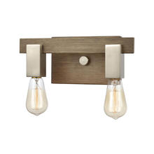 ELK Home Plus 55057/2 - Axis 2-Light Vanity Light in Light Wood and Satin Nickel