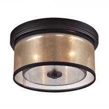 ELK Home Plus 57025/2 - Diffusion 2-Light Flush Mount in Oiled Bronze with Organza and Mercury Glass